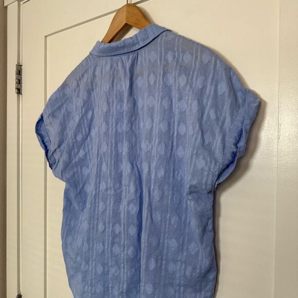 Hester & Orchard Shirt Top Womens XL Blue Sleeveless Eyelet Lightweight Cottage - Picture 6 of 12